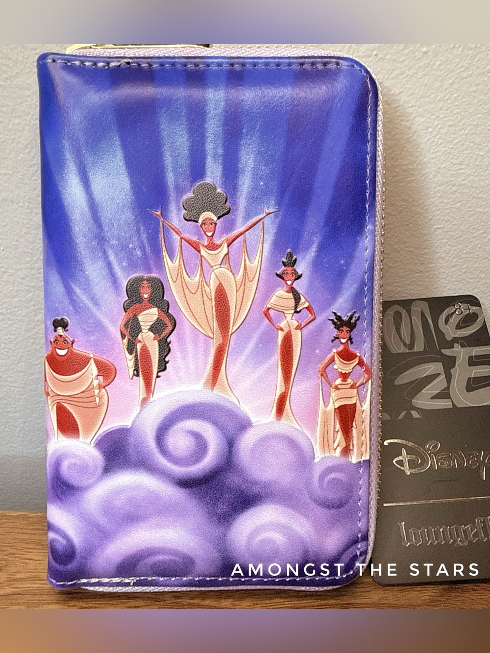 Loungefly Disney Hercules Muses Cloud Purple Zip Around Wallet